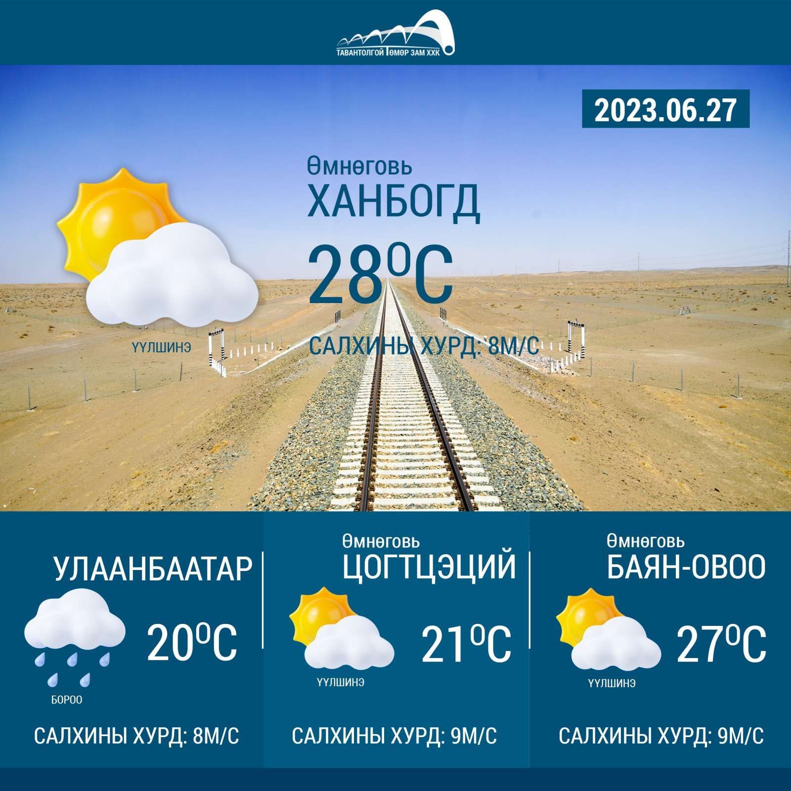 Цаг агаарын мэдээ /2023.06.27/